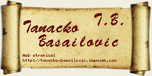 Tanacko Basailović vizit kartica